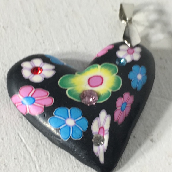 @Popup Show: 18KGP Mosaic Glass Rhinestone Heart Pendant - Picture 5 of 8
